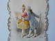 1900 Image Carte Chromo En Relief Découpée Couple Habits 18ème S  Innigen Glüwunsch Zum Neuen Jahre Voeux - Children