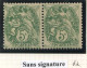 Réf 83 > FRANCE  TYPE BLANC < N° 111 * * Variété Paire Sans Signature < Neuf Luxe * * MNH - 1900-29 Blanc