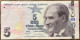 Billet De 5 Lire 1970 - Turchia