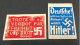 2 Color Small-Size WW2 Germany Nazi Propaganda FORGERY Overprint On Genuine 50k Mark 1923 Banknote EF - Other & Unclassified