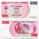 Zimbabwe 50000 Dollars 2007 Original 10 Uncirculated Banknote 1/10th Bundle P47 AB  All Notes Shown Are The Actual Notes - Simbabwe