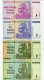 World's Largest Financial Banknotes -2008 , 500 Million , 10 Billion , 20 Billion ,  And 10 Trillion (Part Of The 100 Tr - Zimbabwe