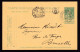 DDFF 603 -  Entier Pellens T2R LAROCHE (Luxembourg) 1913 Vers BXL - Cachet Privé S.A. Pour Exploitation Des TRAMWAYS - Postcards 1909-1934