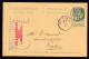 DDFF 606 -  Entier Pellens T2R MIDDELKERKE 1912 Vers ISEGHEM - Cachet Privé Ch. Lanssens, Plakker - Cartes Postales 1909-1934