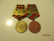 Delcampe - CURIOSITY RUSSIA WW II SET OF MEDALS TO ONE MAN FOR BOTH MILITARY AND LABOUR MERITS , 19-4 - Russia