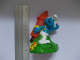 Grande / Grote Figurine Schtroumpf / Smurf Met Raket - Hoogte Ca 10cm Uitgave Peyo 1999 Bip N° 21 - Schtroumpfs