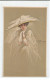 Zandrino. 94-2.  Belle Carte. Femme Chapeau Blanc Avec Plumes - Zandrino