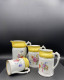 Pots à Lait 1900 Origine Bavaria Lot De 4 Pces  Jaune Noir Thème Floral Faïence Fine #240011 - Bavaria (DEU)