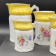 Pots à Lait 1900 Origine Bavaria Lot De 4 Pces  Jaune Noir Thème Floral Faïence Fine #240011 - Bavaria (DEU)