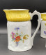 Delcampe - Pots à Lait 1900 Origine Bavaria Lot De 4 Pces  Jaune Noir Thème Floral Faïence Fine #240011 - Bavaria (DEU)