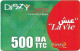 Algeria - Djezzy - Green Red ''La Vie'' (Big), Green PIN Background, GSM Refill 500DA, Used - Algerien