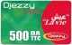 Algeria - Djezzy - Green Red ''La Vie'' (Big), Grey PIN Background, GSM Refill 500DA, Used - Argelia