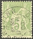 YT 102 Tourcoing Nord (57) 17.02.1900 Indice 2 SAGE 5c Vert-jaune Type III France – Face - 1898-1900 Sage (Tipo III)