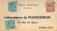 1937 PORTUGAL , REDONDO / PARIS , TARJETA POSTAL " BON POUR UN ÉCHANTILLON " , MEDICINA , LABORATORIO - Lettres & Documents