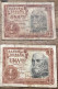 2 Billets 1 Peseta 1953 - 1-2 Peseten