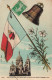 FRANCE - Souvenir Du Sacré Cœur De Montmartre - Un Drapeau - Basilique - Fleur - Carte Postale Ancienne - Iglesias