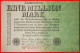 * ONE SIDE: GERMANY  1000000 MARK 1923 CRISP W·00898707! · LOW START!  NO RESERVE! - 1 Mio. Mark