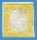 ITALIA, ANTICHI STATI - REGNO DI SARDEGNA - 1855-1863 - 80 Cents - Giallo - Sassone IT-SA 17 * Ref. C-01 - Sardegna