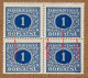 1928 - Doplatní - Definitivní Vydání - č. DL62 - čtyřblok - Výrobní Vada Posunuté Vodorovné Zoubkování - Unused Stamps