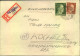 1944, R-Brief Aus "Sarbrücken" Mit überstempeltem R-Zettel Von Bebelsheim - Covers & Documents