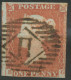 GB QV 1 D Redbrown Unplated (BG) 2+ Margins Superb Used With London Numeral „11“ (Parmenter 11A Used 5/44-1/47), VARIETY - Oblitérés