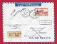 !!! PA, LETTRE RECOMMANDÉE NON RÉCLAMÉE, INAUGURATION DE LA LIGNE AÉRO-POSTALE DE PARIS-SAIGON-NOUMÉA, VIA TUNIS, 1949 - Airmail