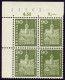 SUISSE - SBK 368 Ab1  90C VERT DOPPELPRAGUNG (12EME TIMBRE) DANS UN BLOC DE 4 ** - Unused Stamps