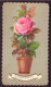 Découpis Collé Sur Un Carton ( 9 X 5 Cm ) " Roses Dans Un Pot, Souvenir D'amitié " - Fleurs
