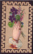 Découpis ( 8 X 4.5 Cm ) " Main Tenant Un Bouquet De Fleurs " - Fleurs