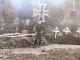 Carte Photo TRAVAUX Construction CIMETIERE Militaire ALLEMAND  Avec Grande CROIX DE FER - Guerre 14/18 - Cimetières Militaires