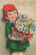 N°24458 - F. Baumgarten - Fillette Avec Un Bouquet De Fleurs Des Champs - Coquelicots, Marguerites - Baumgarten, F.