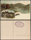 Litho AK Bad Schandau Elbe Mit Dampfer & Hotel Auf Dem Grossen Winterberg 1905 - Schmilka