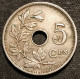 Fautée - Error Coin - BELGIQUE - BELGIUM - 5 CENTIMES 1928 - Légende FR - Albert Ier - Type Michaux - KM 66 - 5 Cents
