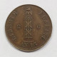 Haiti 2 Centimes 1846/AN 43 Copper KM#26 Spl Xf E.1431 - Haiti