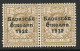 Ireland 1922-3 Saorstat Overprint On 1/- Bistre-brown Pair, Clear Offset On Reverse, SG 63 - Nuevos