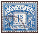 D8 1914 Royal Cypher Postage Dues 1s- Bright Blue Used Hrd2-d - Tasse