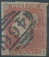 GB QV 1d Redbrown Unplated (CK) 4 Margins – Touched At The Lower Right At „K“ (lightly Creased Horizontally) VFU Numeral - Gebraucht