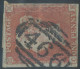 GB QV 1d Redbrown Unplated (CK) 4 Margins – Touched At The Lower Right At „K“ (lightly Creased Horizontally) VFU Numeral - Oblitérés