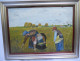 Schilderij Peinture Painting Landelijk Lente Tafereel Met Wiedsters & Hooiwagen - Boerenleven Landbouw - Niet Gesigneerd - Oils