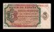 España Spain 5 Pesetas Burgos 1938 Pick 110 Serie H Sc- AUnc - 5 Peseten