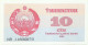 UZBEKISTAN - 10 SUM - 1992 ( 1993 ) - Pick 64 - Unc. - Serie KB - Ouzbékistan