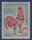Coq De DECARIS N°1331A** 0.30c Impression Au Verso Les Variétés Sur Cette Valeur Sont RR - 1962-1965 Cock Of Decaris