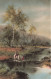ARTS - Tableau - Deux Chevaux Et Un étang - Campagne - Carte Postale Ancienne - Malerei & Gemälde