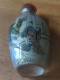Delcampe - Trois Tabatières Décor érotique Asie Snuff Bottle Curiosa Flacon à Tabac En Verre Peint - Arte Asiatica