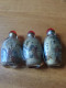 Delcampe - Trois Tabatières Décor érotique Asie Snuff Bottle Curiosa Flacon à Tabac En Verre Peint - Aziatische Kunst