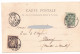 Carte Postale Affranchie Avec Type Blanc 5c Vert YT N° 110 Et Taxée Avec YT N° 29 3 TàD Type 84 De Roubaix Et Nancy - 1900-29 Blanc