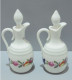 -2 FIOLES HUILE/VINAIGRE  PORCELAINE De PARIS Décor LES QUATRES SAISONS   E - Andere & Zonder Classificatie