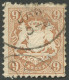 BAYERN 28X O, 1870, 9 Kr. Braun, Wz. Enge Rauten, Ein Paar Kurze Zähne Sonst Pracht, Kurzbefund Stegmüller, Mi. 600.- - Oblitérés