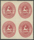 BRAUNSCHWEIG 18 VB , , 1865, 1 Gr. Rosa Im Viererblock, 3 Werte Postfrisch, Pracht, Kurzbefund Lange - Braunschweig