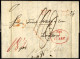 HAMBURG - GRENZÜBERGANGSSTEMPEL 1844, T 17 SEP, In Rot Auf Brief Von Meuritz (Polen) Nach London, Roter, Nicht Lesbarer  - [Voorlopers